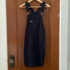 Wildfang Essential Overall Stretch Cotton Shorts Overalls XSmall Black Unisex
